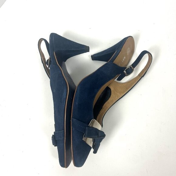 Navyboot Blue Slingback Suede Sandals EU 40 US 9 Leather Upper & Lining Office - Picture 5 of 9